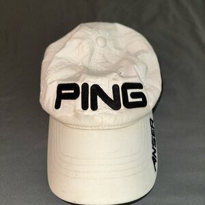 Ping golf hat white.